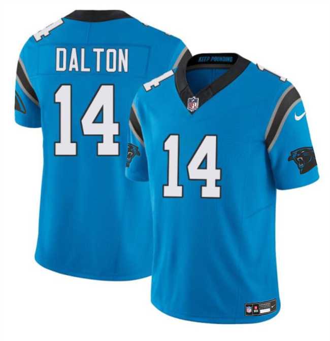Men & Women & Youth Carolina Panthers #14 Andy Dalton Blue 2024 F.U.S.E. Vapor Limited Stitched Jersey,We sell and wholesale Men & Women & Youth Carolina Panthers #14 Andy Dalton Blue 2024 F.U.S.E. Vapor Limited Stitched Jersey on line form chian!